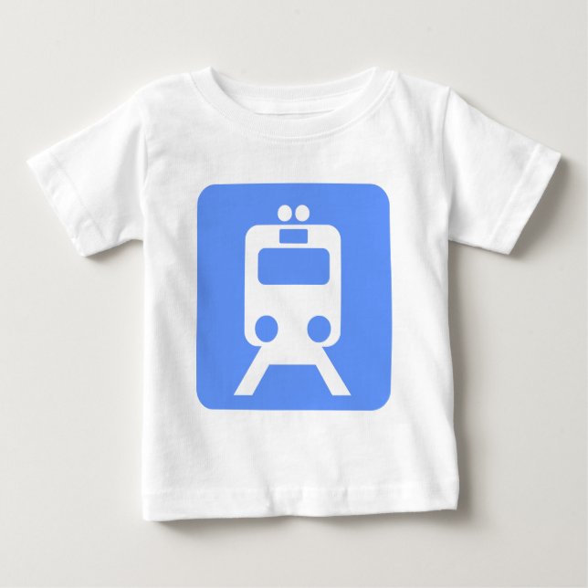 Train Sign - Baby Blue Baby T-Shirt (Front)