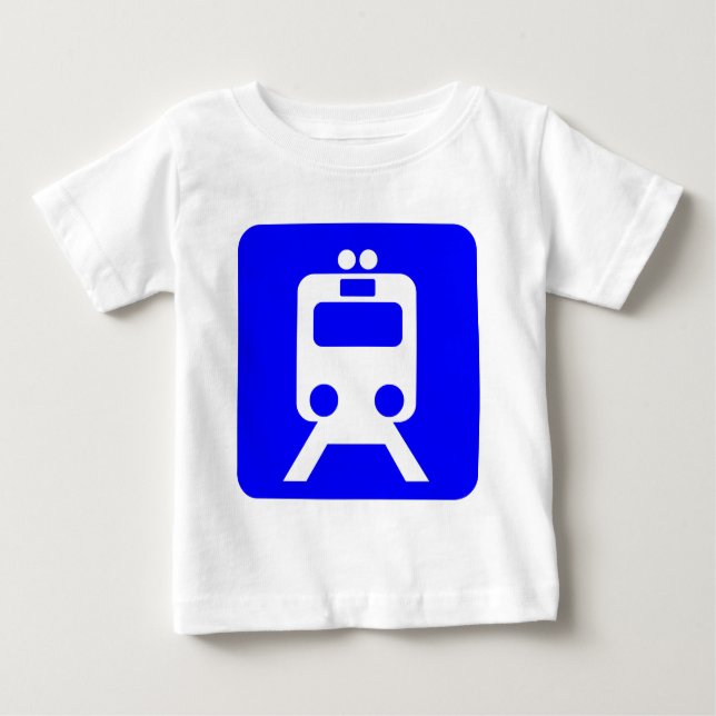 Train Sign - Blue Baby T-Shirt (Front)