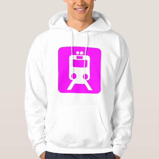 Train Sign - Magenta Hoodie (Front)