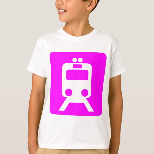 Train Sign - Magenta T-Shirt (Front)
