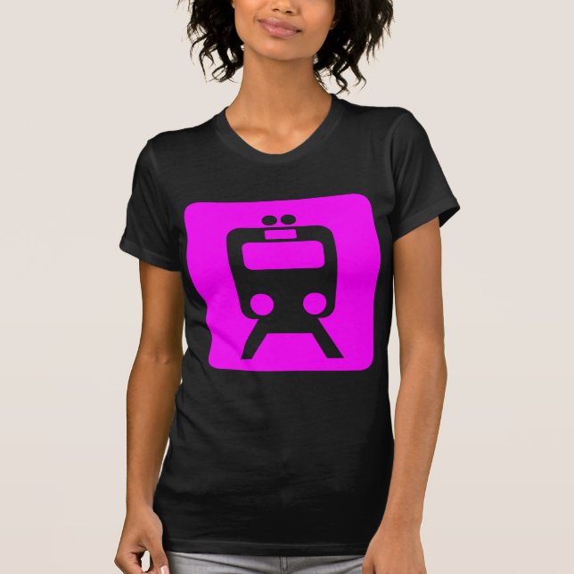 Train Sign - Magenta T-Shirt (Front)