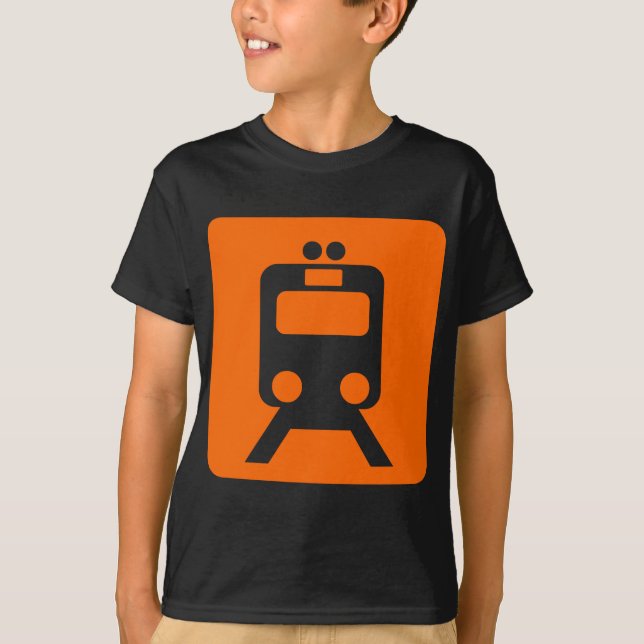 Train Sign - Orange T-Shirt (Front)
