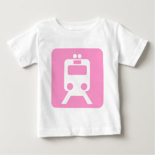 Train Sign - Pink Baby T-Shirt