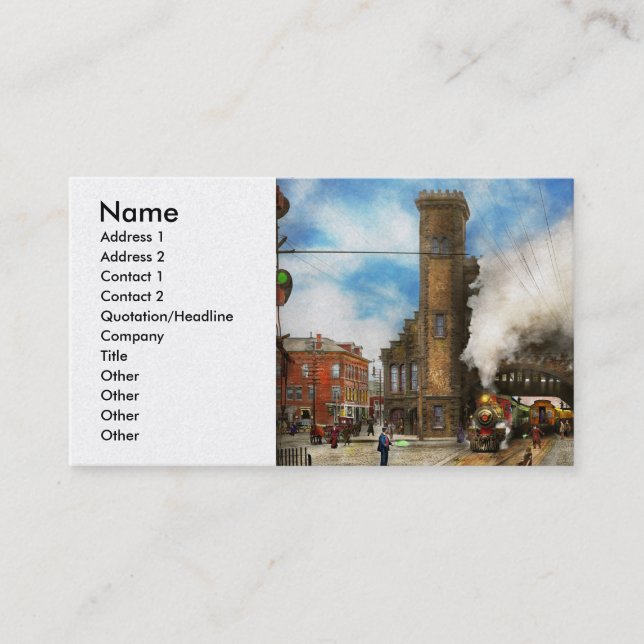 Train Station - Boston & Maine Railroad Depot 1910 Business Card (Front)