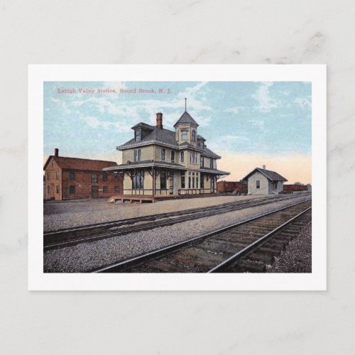 Train Station Bound Brook NJ Vintage Postcard