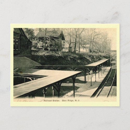 Train Station Glen Ridge New Jersey Vintage Postcard