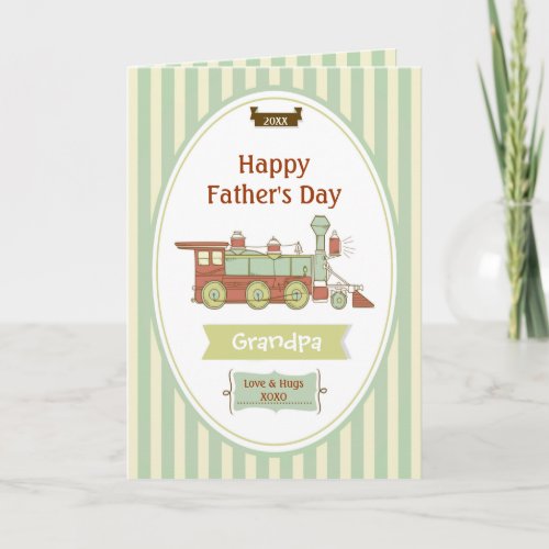 Train Station Grandpa on Fathers Day Card