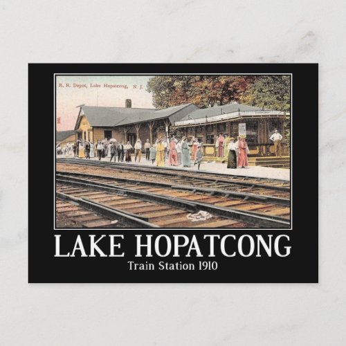 Train Station Lake Hopatcong NJ Vintage Postcard