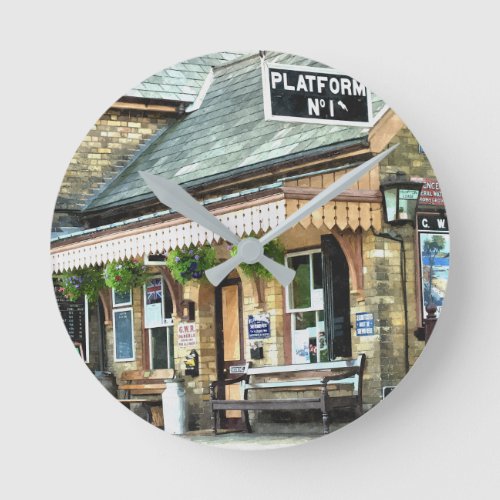 TRAIN STATION ROUND CLOCK