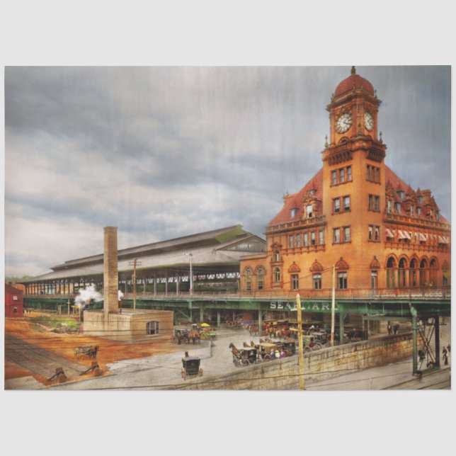 Train Station - The Main Street Station 1905 Tissue Paper (Front)