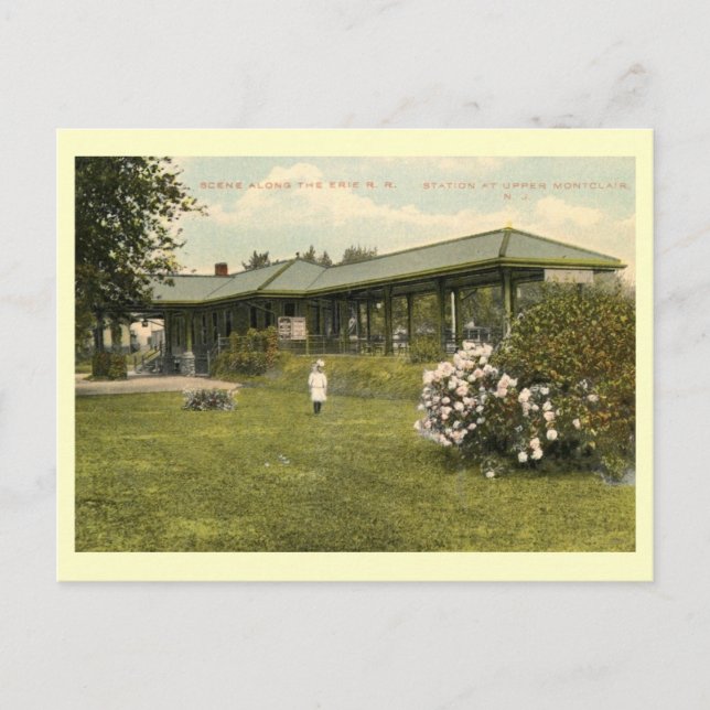 Train Station, Upper Montclair, New Jersey Vintage Postcard (Front)