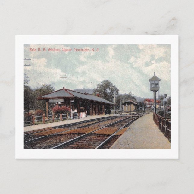 Train Station, Upper Montclair, NJ 1908 Vintage Postcard (Front)