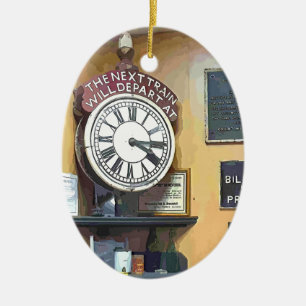 TRAIN STATIONS CERAMIC ORNAMENT