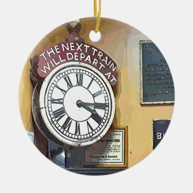 TRAIN STATIONS CERAMIC ORNAMENT (Front)