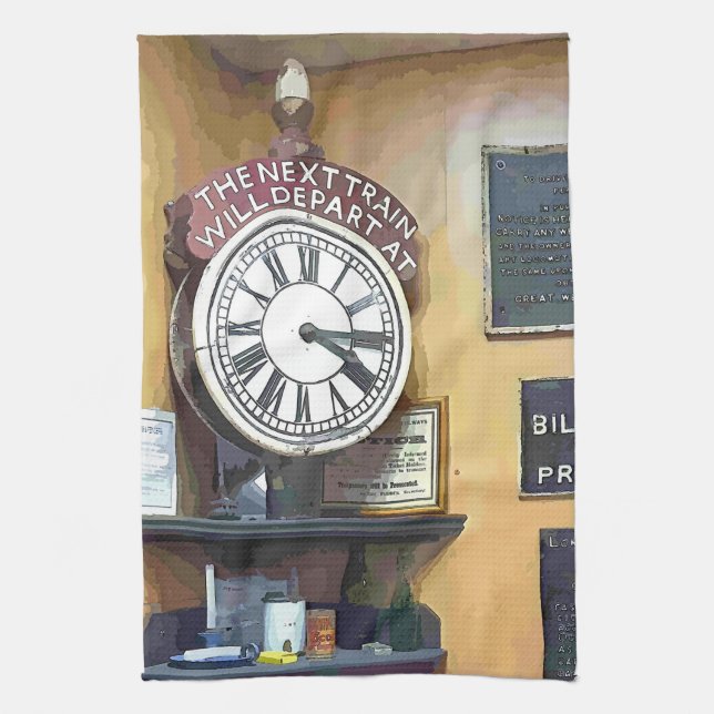 TRAIN STATIONS KITCHEN TOWEL (Vertical)