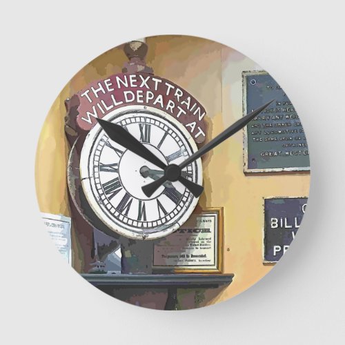 TRAIN STATIONS ROUND CLOCK