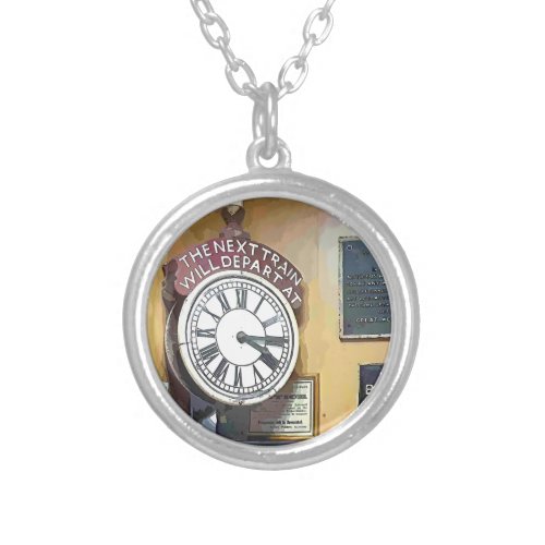 TRAIN STATIONS SILVER PLATED NECKLACE