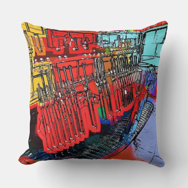 TRAIN STATIONS THROW PILLOW (Front)