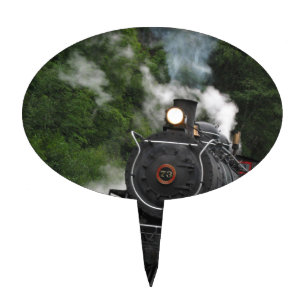 train steam rail railway station engine rails art cake topper