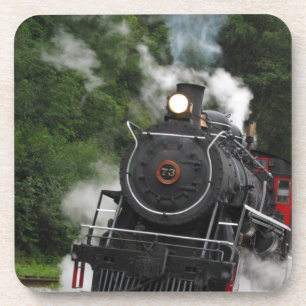 train steam rail railway station engine rails art drink coaster