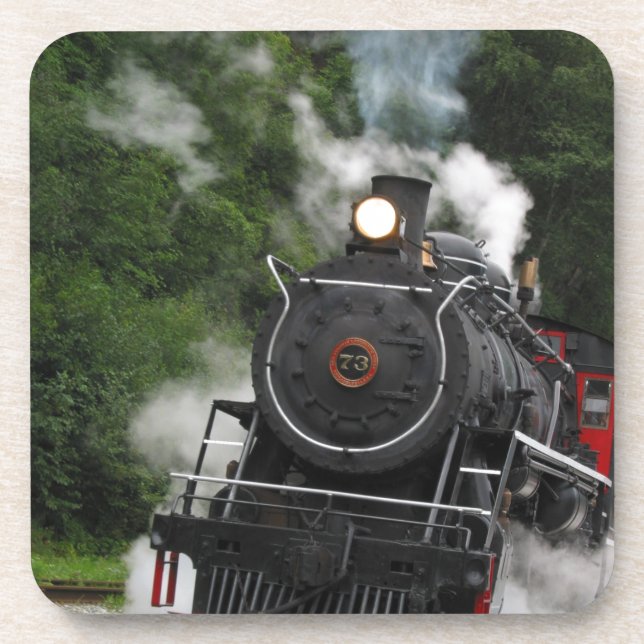 train steam rail railway station engine rails art drink coaster (Front)