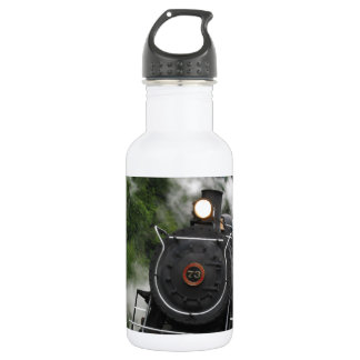 train steam rail railway station engine rails art stainless steel water bottle