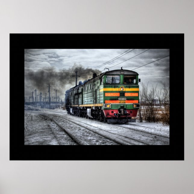 Train Steam Railroad Steampunk Engine Destiny Poster (Front)