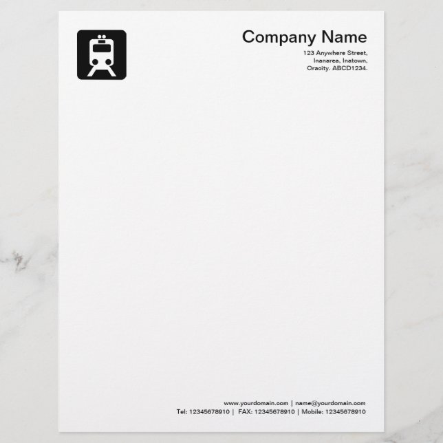 Train Symbol - Black Letterhead (Front)