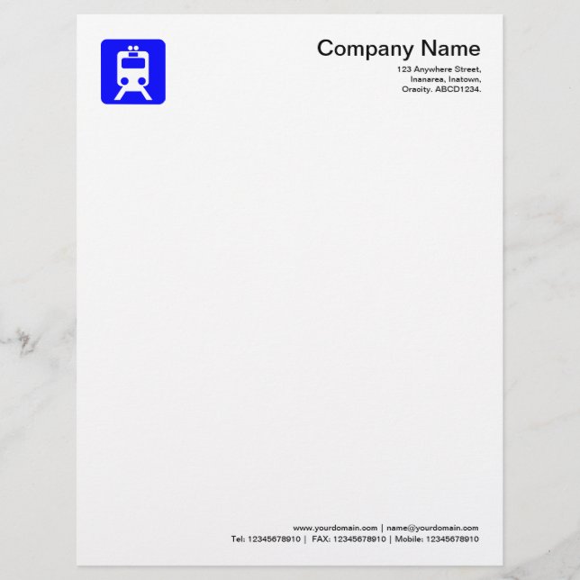 Train Symbol - Blue Letterhead (Front)