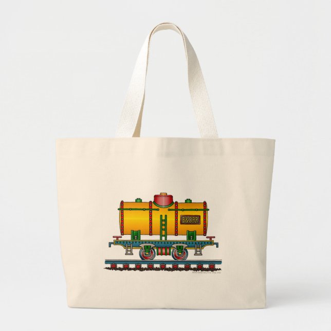 Train Tank Car Railroad Bags/Totes Large Tote Bag (Front)