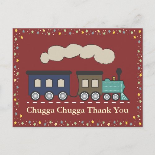 Train Thank You Postcard _ Red