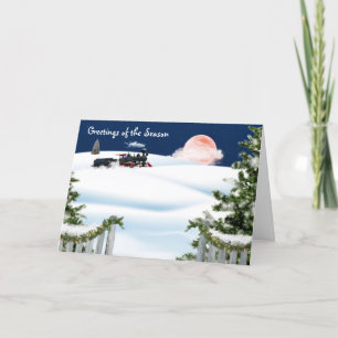 Train Theme Christmas Card
