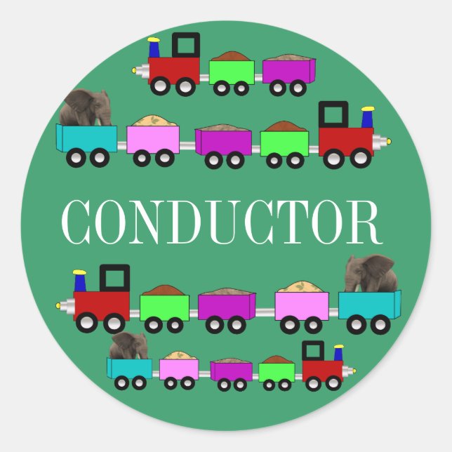Train Themed Birthday Party favor Classic Round Sticker (Front)