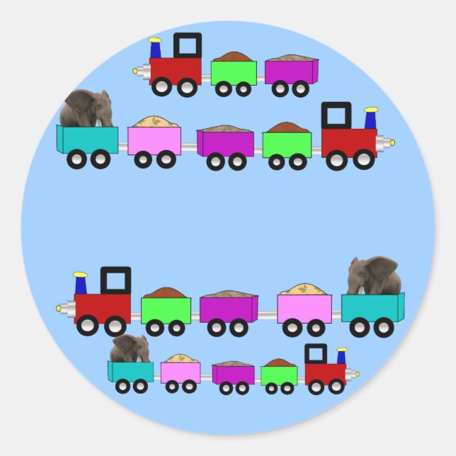 Train Themed Birthday Party favor Classic Round Sticker (Front)
