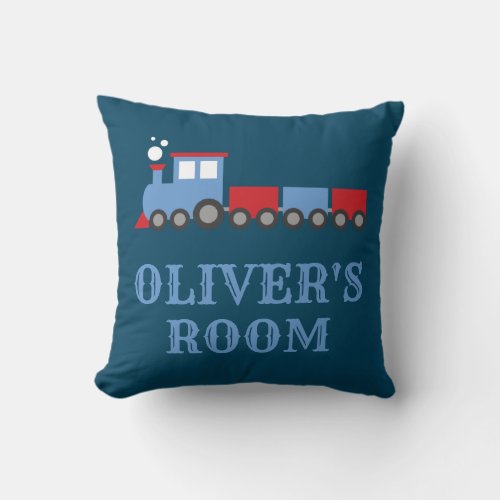 Train themed room pillow throw pillow