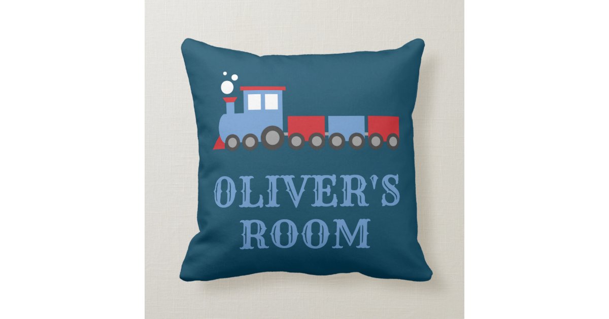 Train themed room pillow. throw pillow