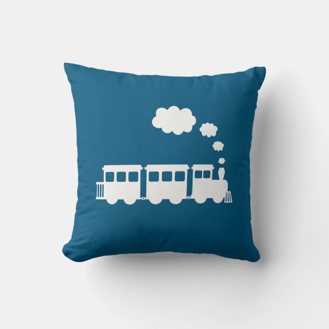 Train Throw Pillow - Pick Your Color! (Front)