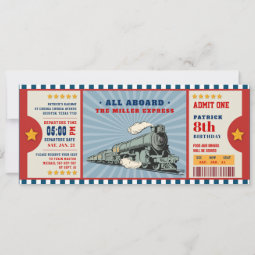 Train Ticket Birthday Boarding Pass Invitation | Zazzle