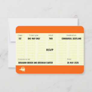 Train Ticket Inspired Gay Wedding RSVP
