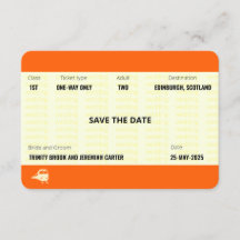 Train Ticket Inspired | Wedding Save the Date