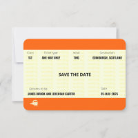 Train Ticket Inspired | Wedding Save the Date