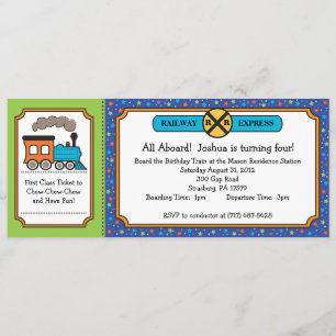Train Ticket Invite - Dino Thomas Colors