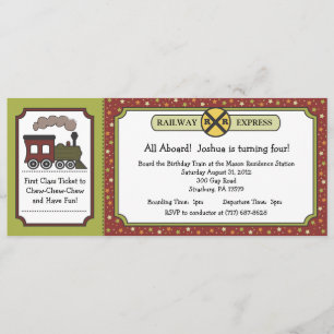 Train Ticket Invite - Fall Autumn Apple Colors