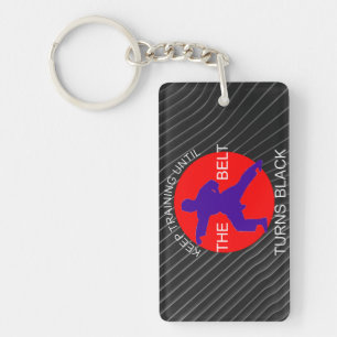 Train till the belt turns black keychain