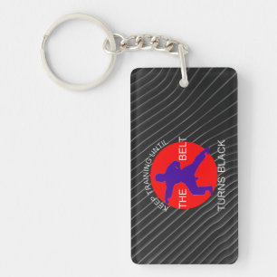Train till the belt turns black martial arts dojo keychain