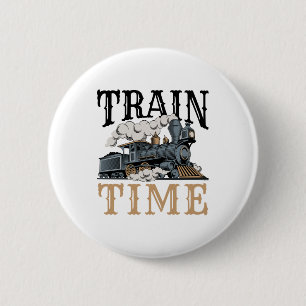 Train Time Model Railroad Railway Hobbyist Button
