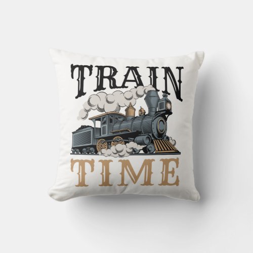 Train Time Model Railroad Railway Hobbyist Throw Pillow