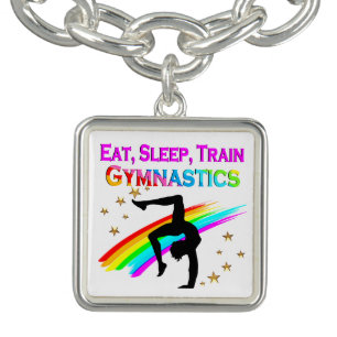 TRAIN TO BE A GYMNASTICS CHAMPION CHARM BRACELET