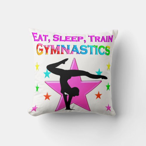 TRAIN TO BE A GYMNASTICS CHAMPION THROW PILLOW