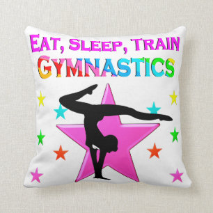 TRAIN TO BE A GYMNASTICS CHAMPION THROW PILLOW